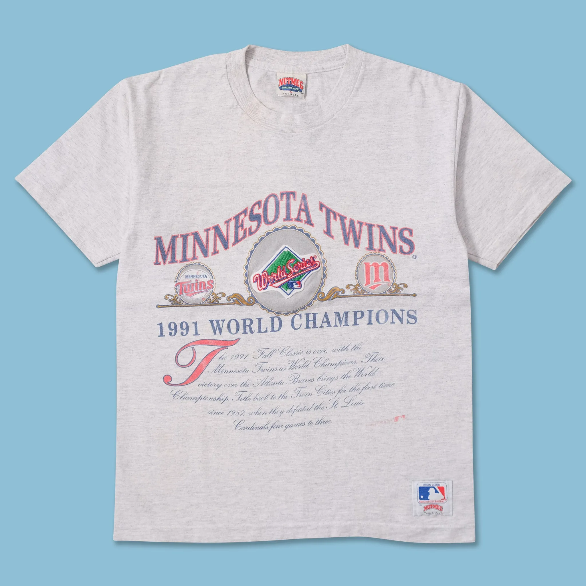 1991 Nutmeg Minnesota Twins T-Shirt Medium