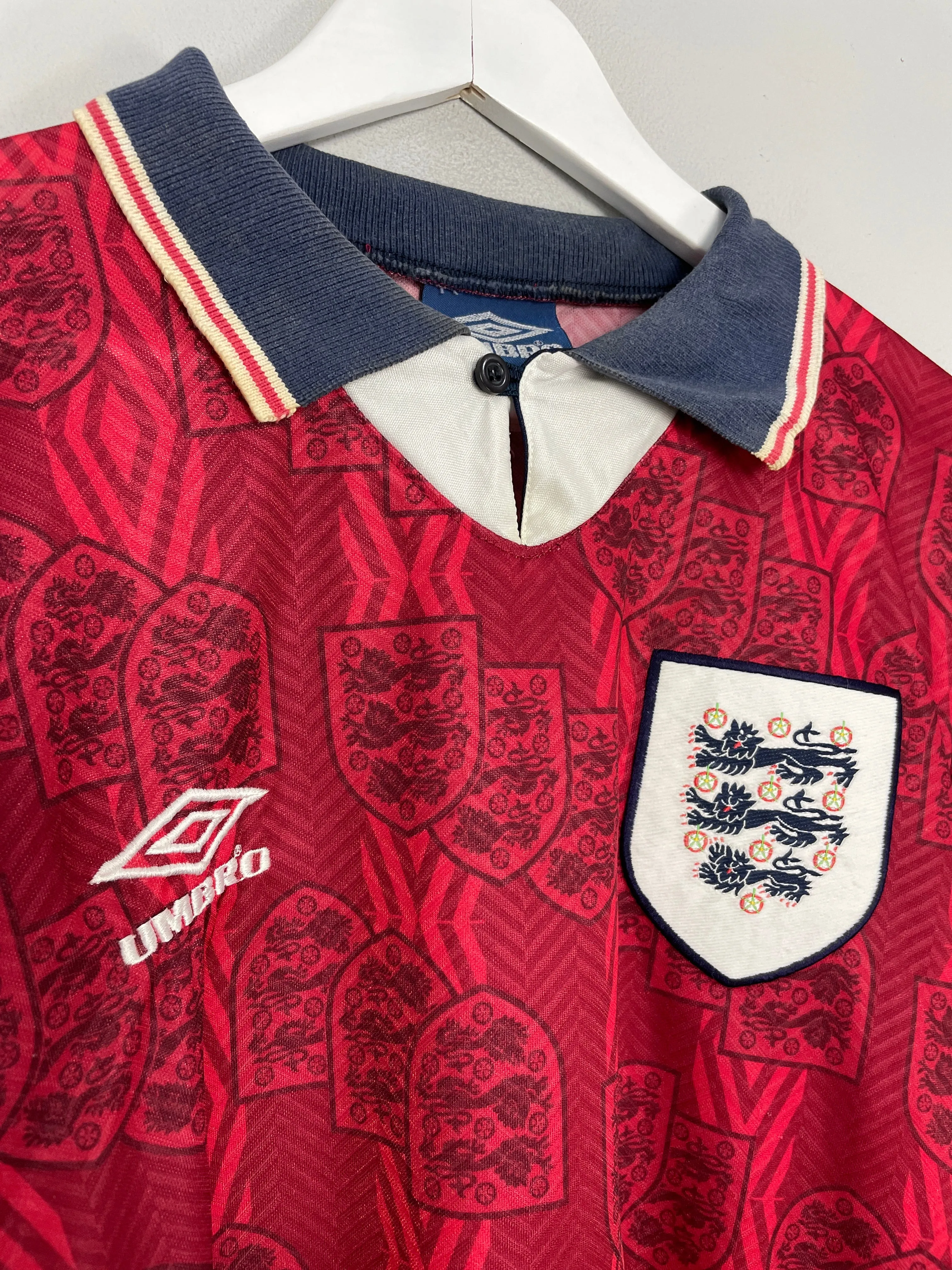 1993/95 ENGLAND AWAY SHIRT (XL) UMBRO