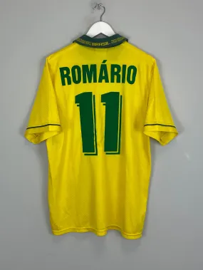 1994 BRAZIL ROMARIO #11 HOME SHIRT (L) UMBRO