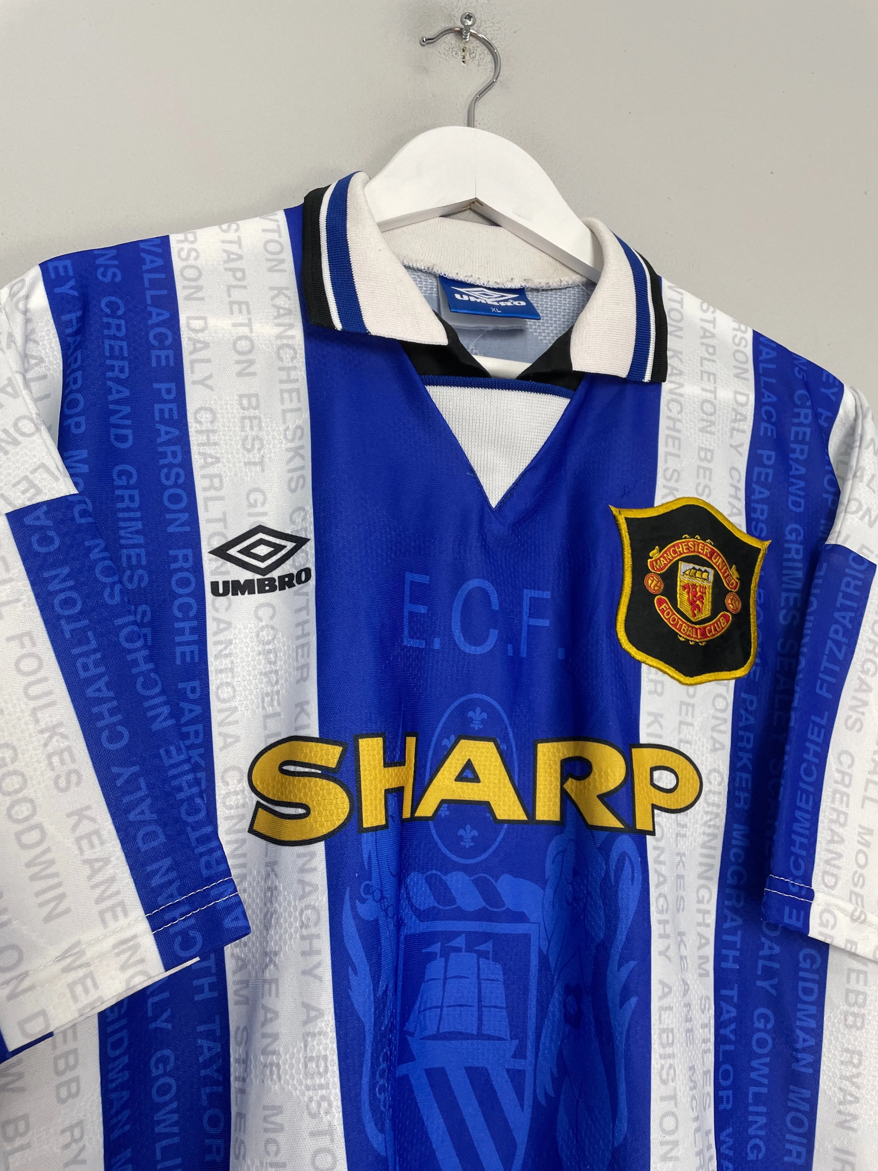 1994/96 MANCHESTER UNITED THIRD SHIRT (XL) UMBRO