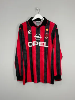 1995/96 AC MILAN L/S HOME SHIRT (XL) LOTTO