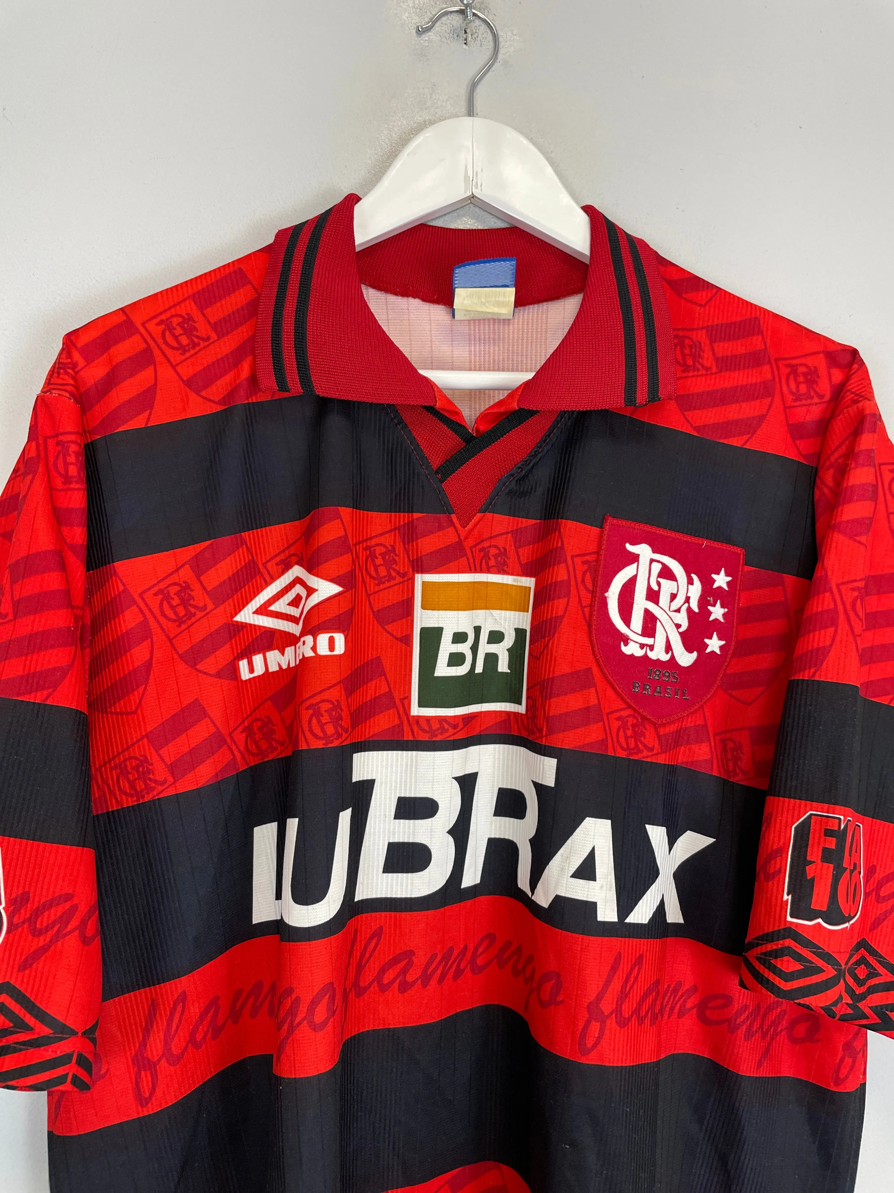 1995/96 FLAMENGO *CENTENARY* HOME SHIRT (L) UMBRO