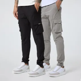 2-Pack Stretch Tech Cargo Pants | Black / Sand