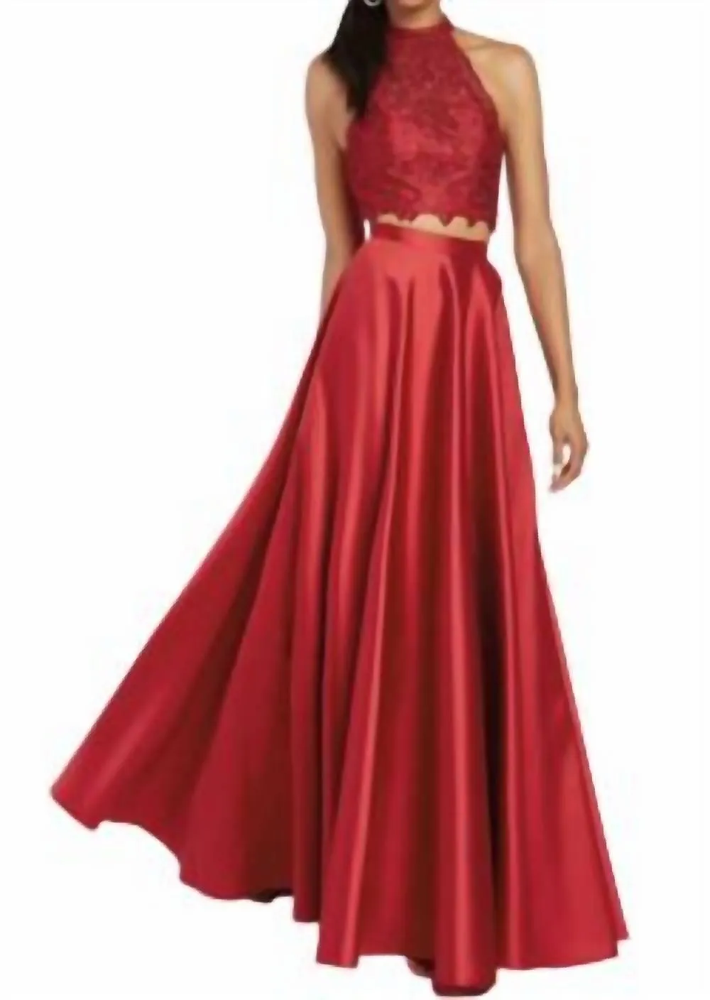 2 piece mikado-lace dress