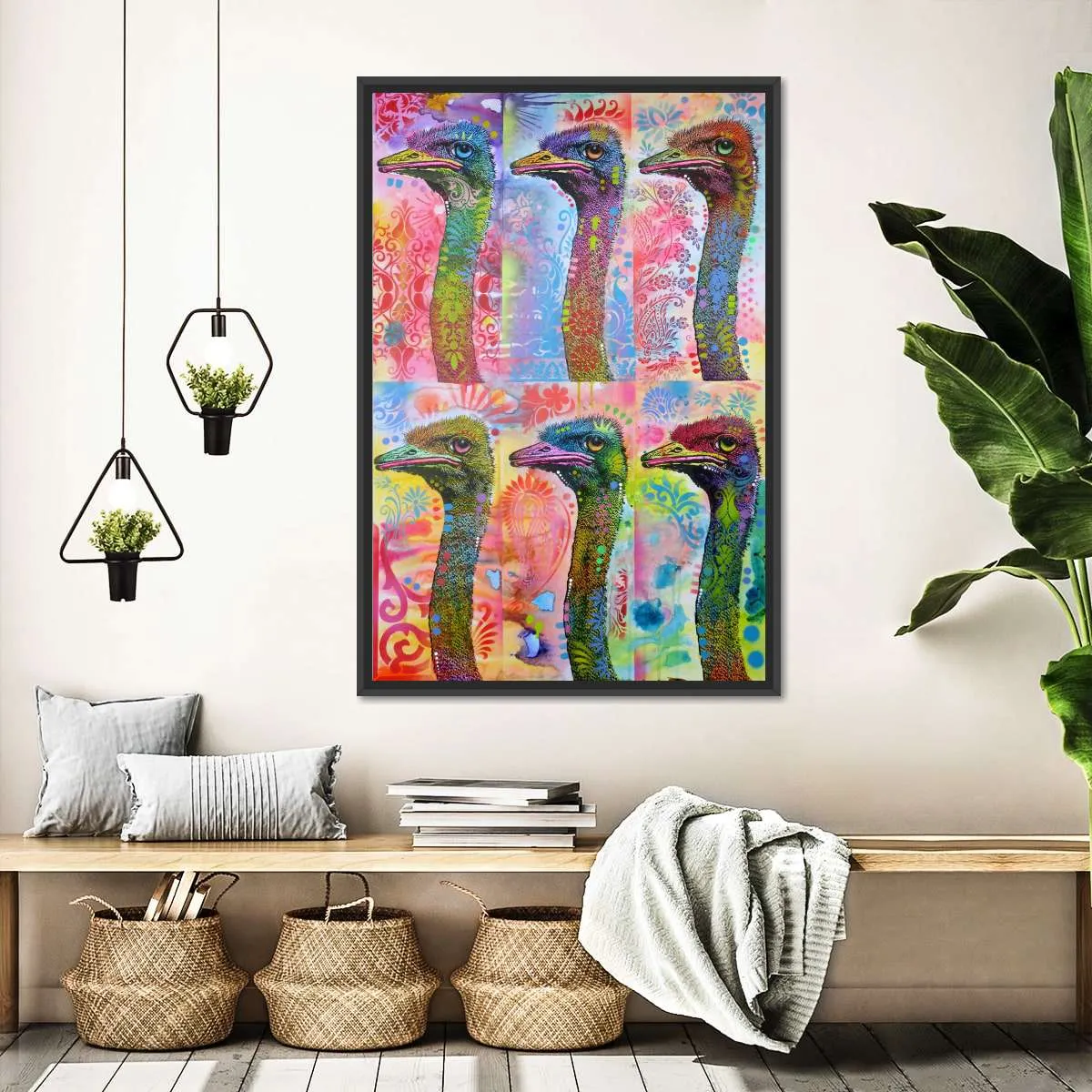 6 Ostriches Wall Art