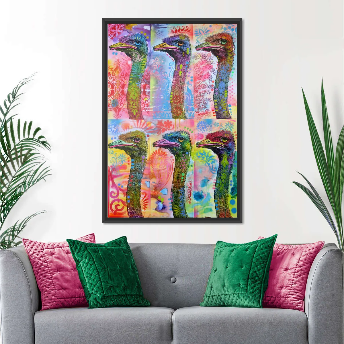 6 Ostriches Wall Art