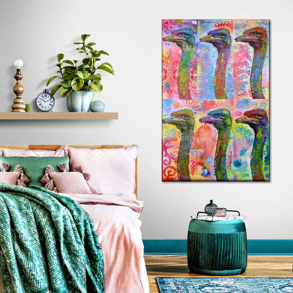 6 Ostriches Wall Art