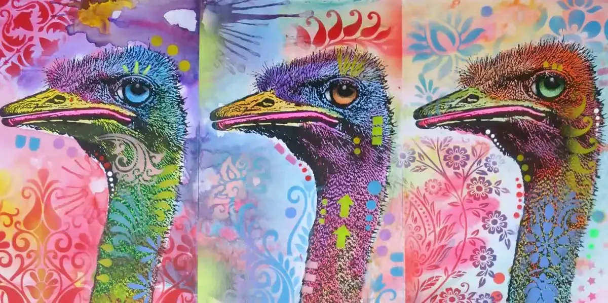 6 Ostriches Wall Art