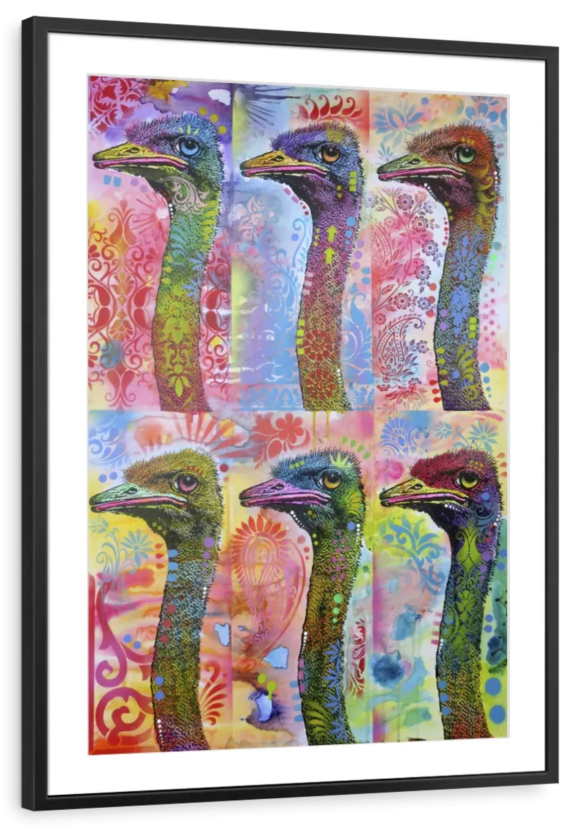 6 Ostriches Wall Art
