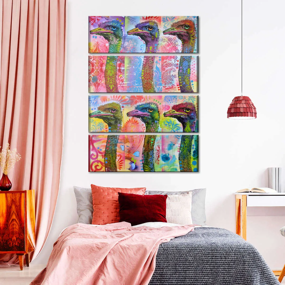 6 Ostriches Wall Art