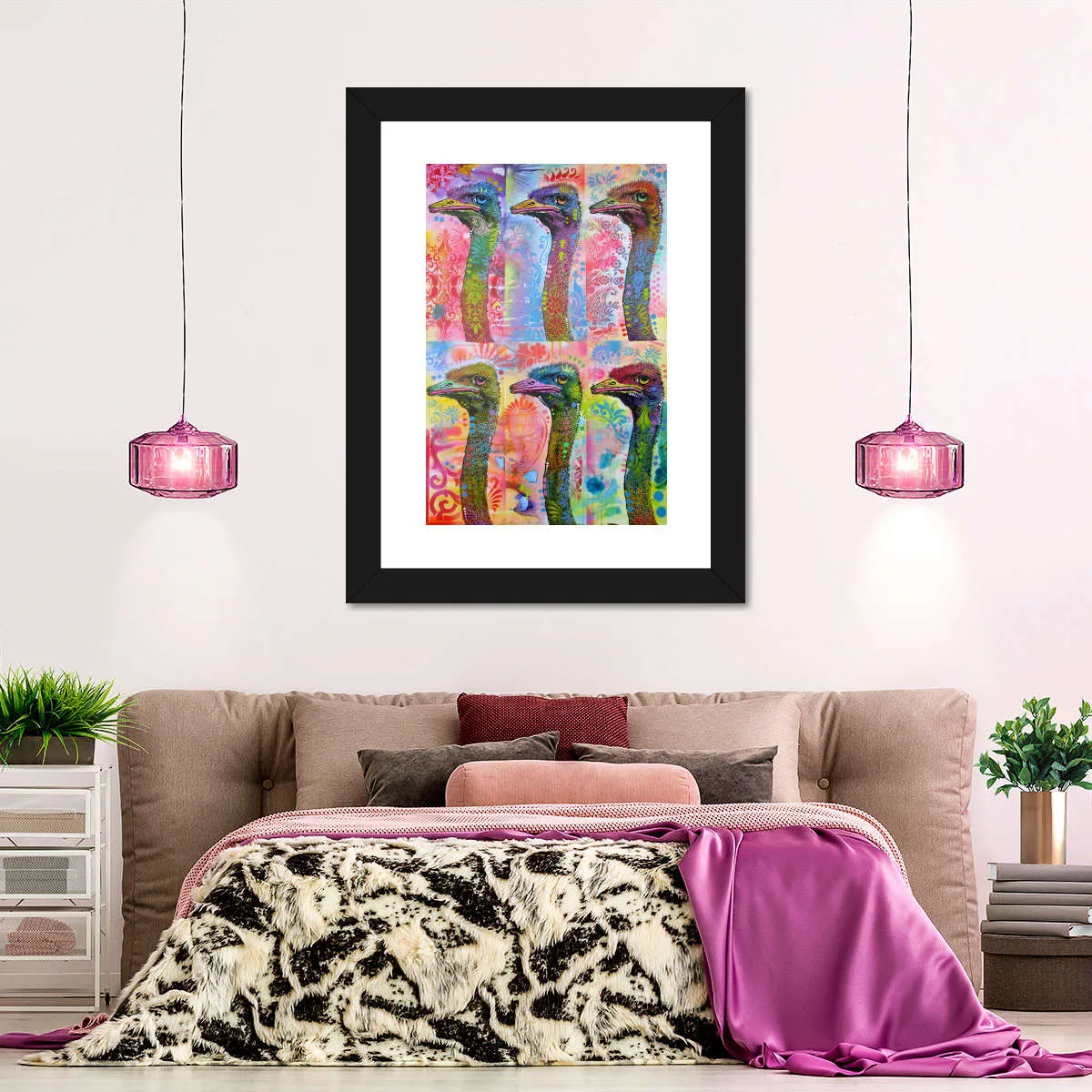 6 Ostriches Wall Art