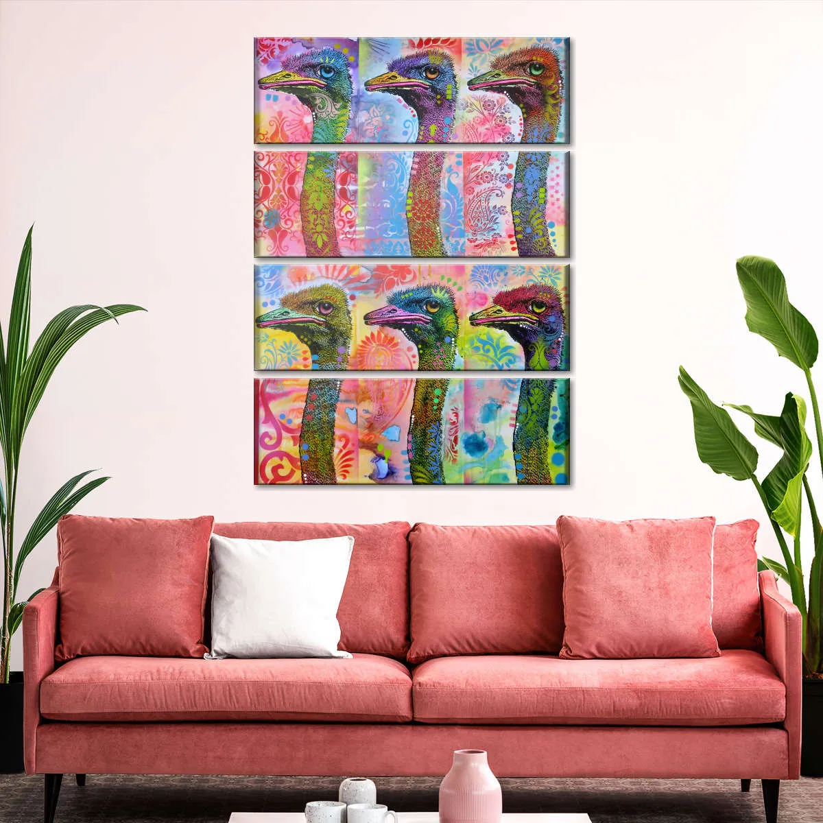 6 Ostriches Wall Art