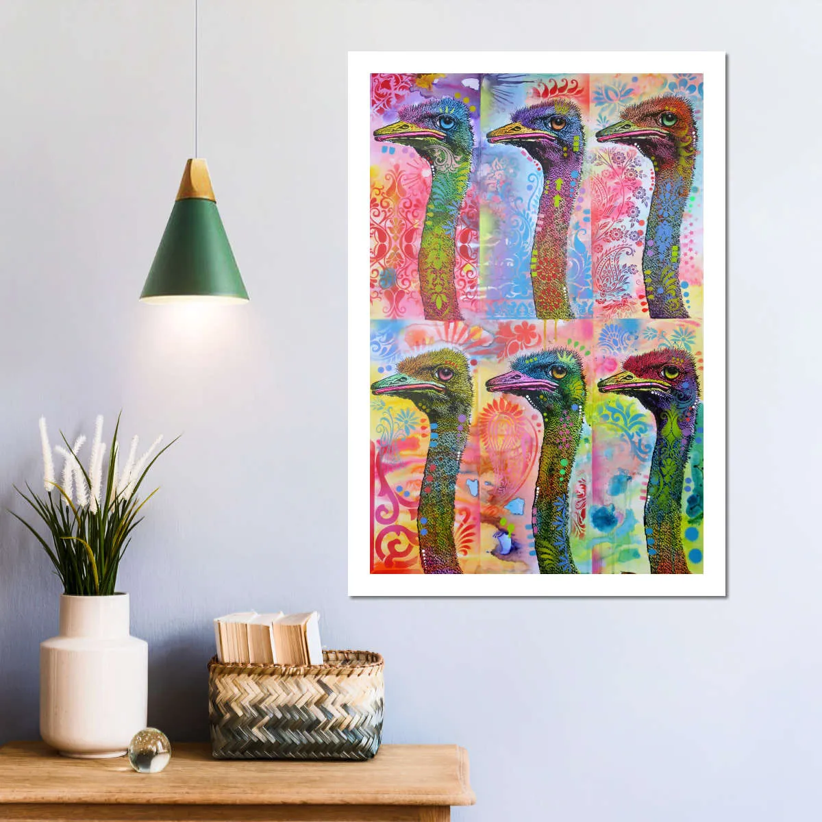 6 Ostriches Wall Art