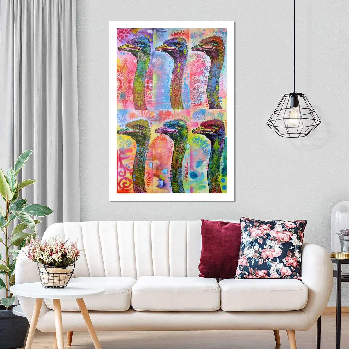 6 Ostriches Wall Art