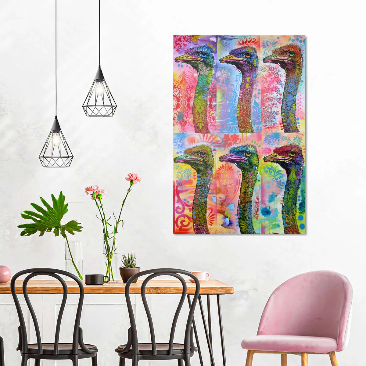 6 Ostriches Wall Art