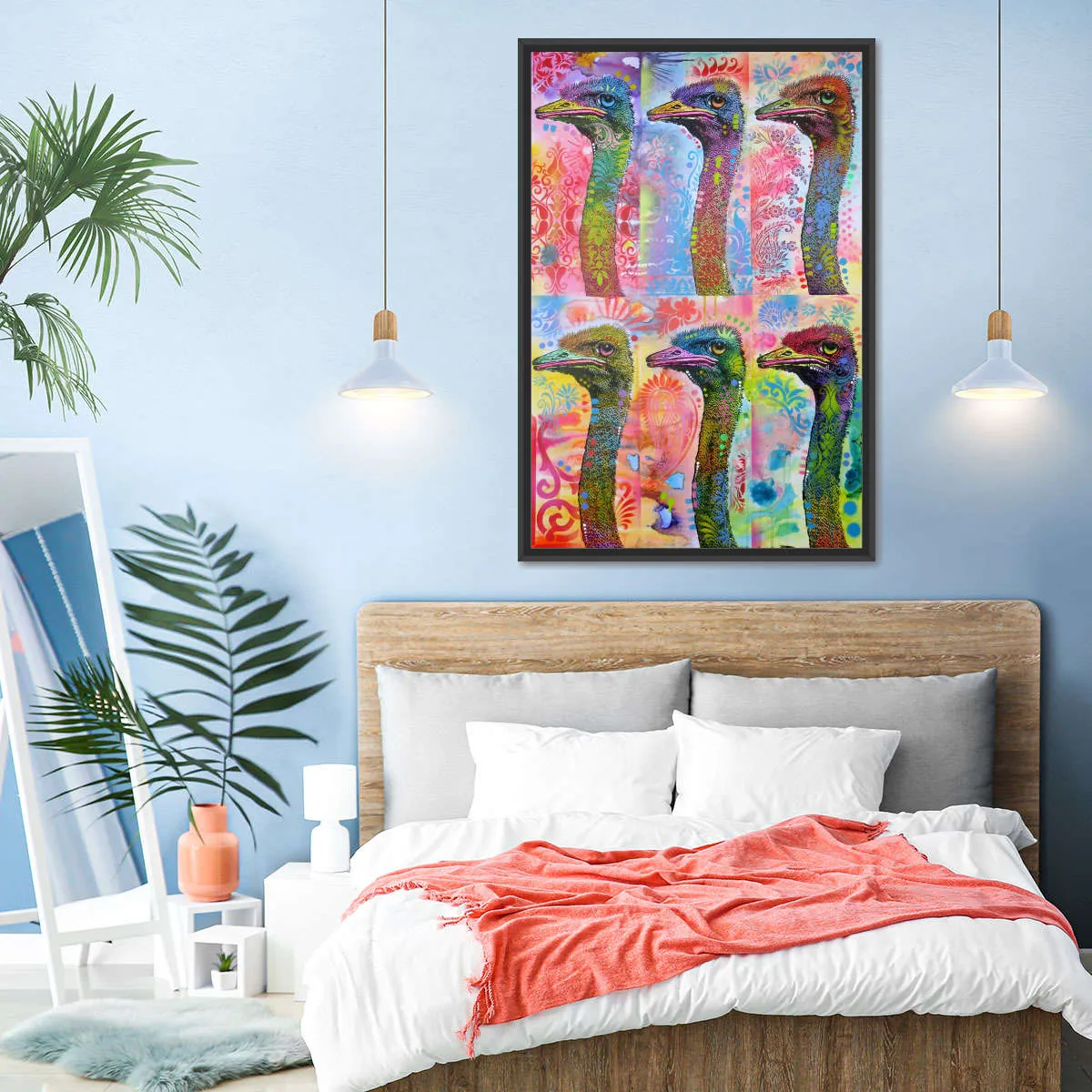 6 Ostriches Wall Art
