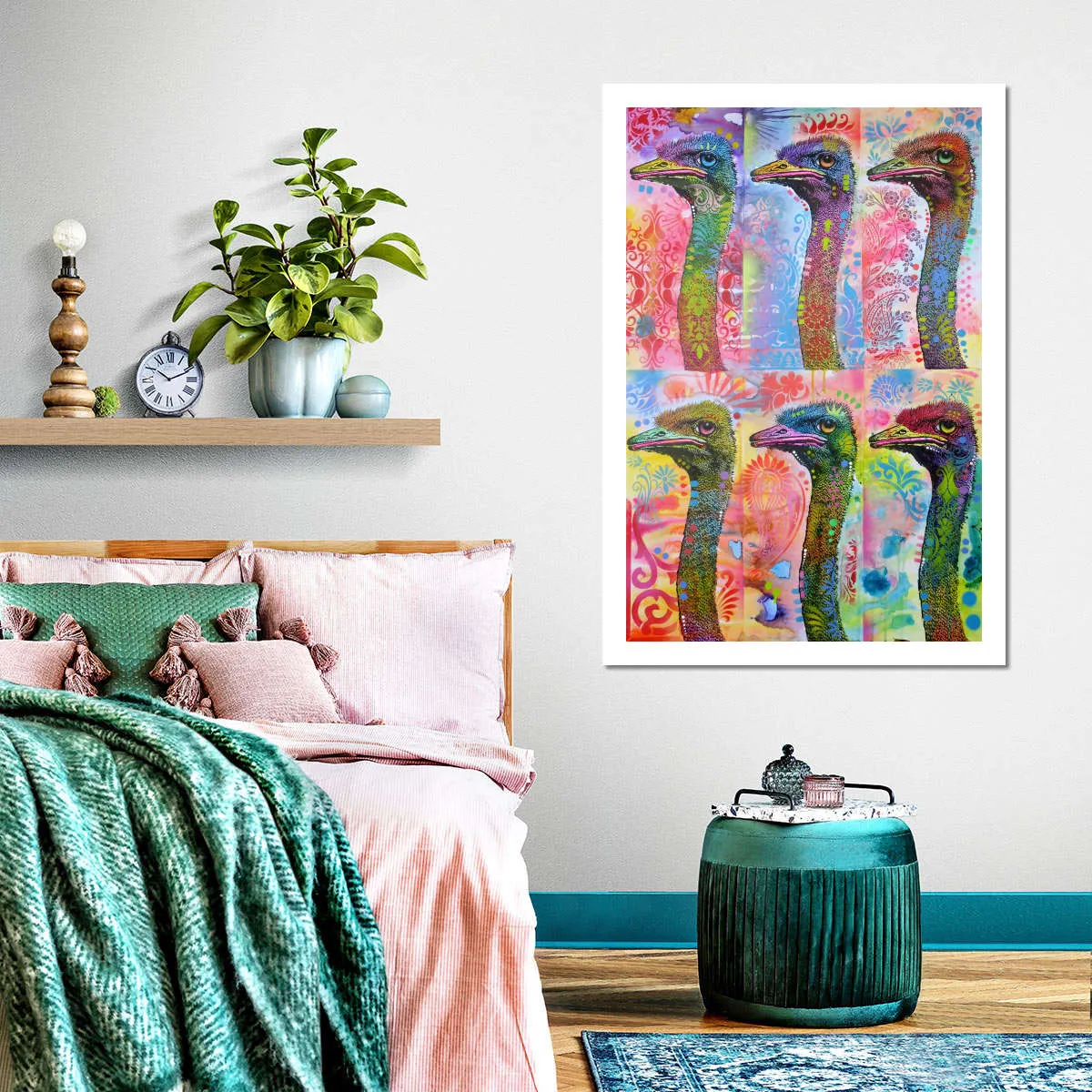 6 Ostriches Wall Art