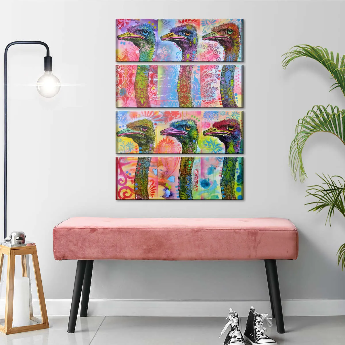 6 Ostriches Wall Art