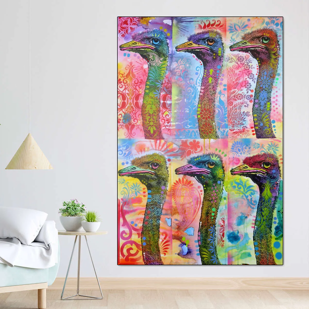 6 Ostriches Wall Art