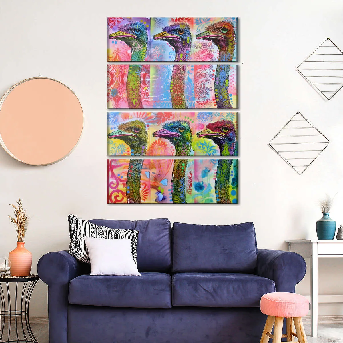 6 Ostriches Wall Art