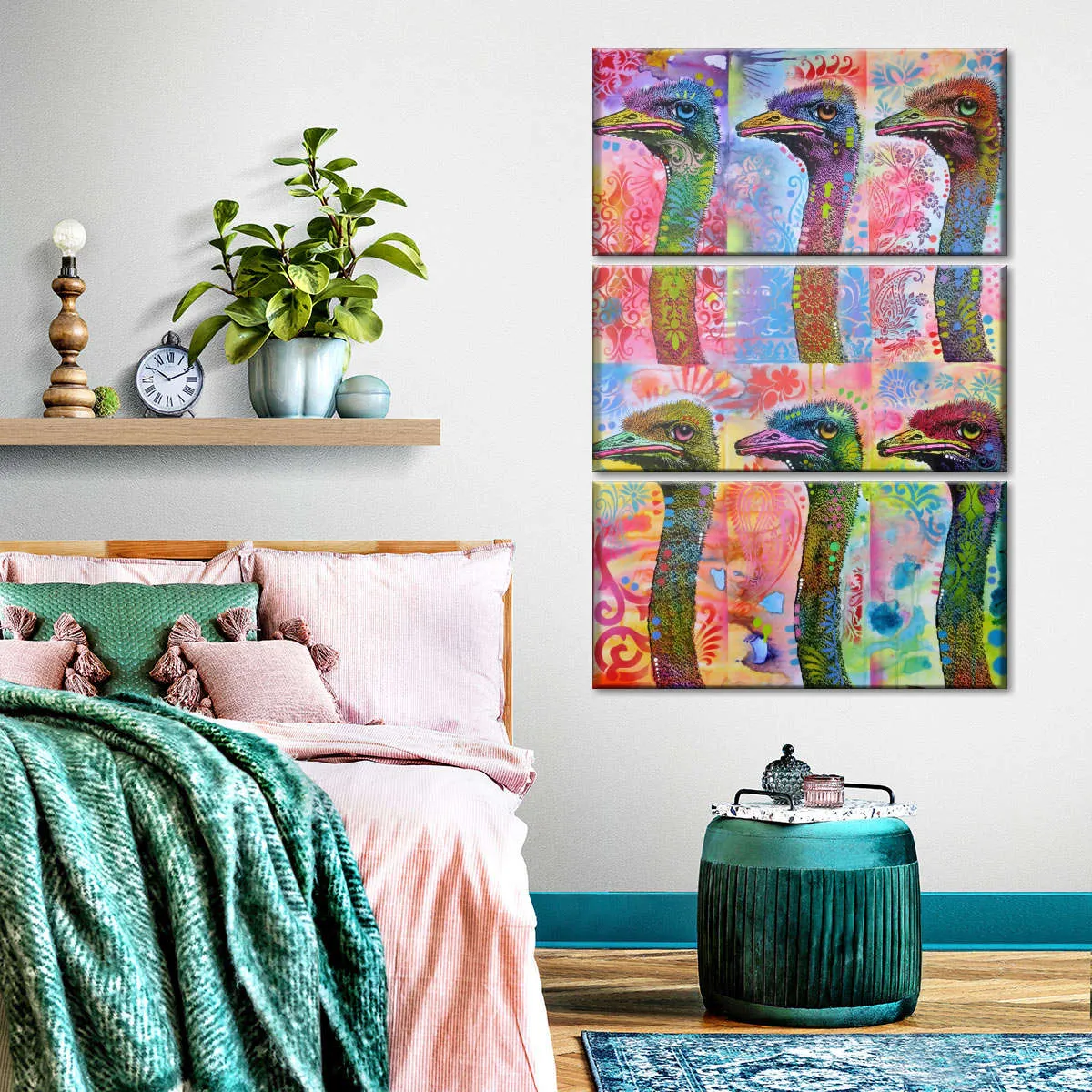 6 Ostriches Wall Art