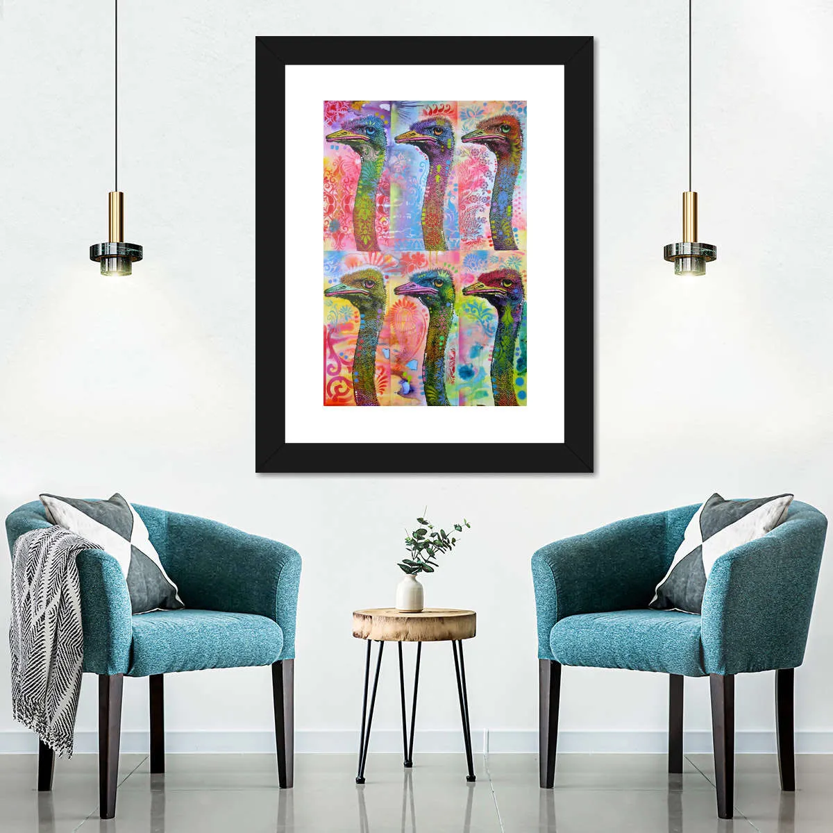 6 Ostriches Wall Art