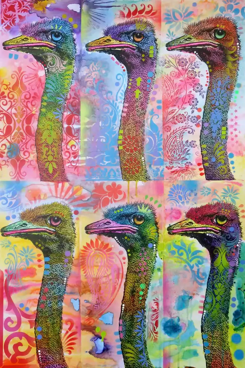 6 Ostriches Wall Art
