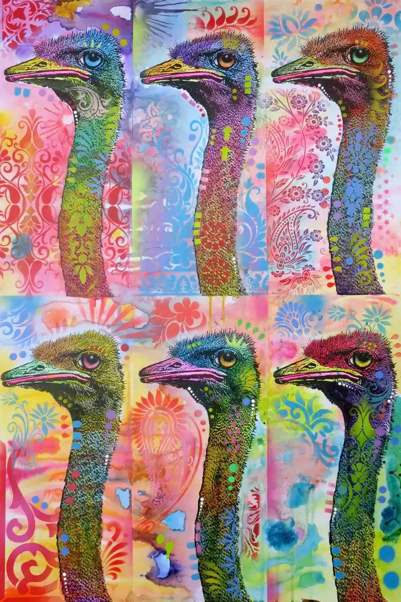 6 Ostriches Wall Art