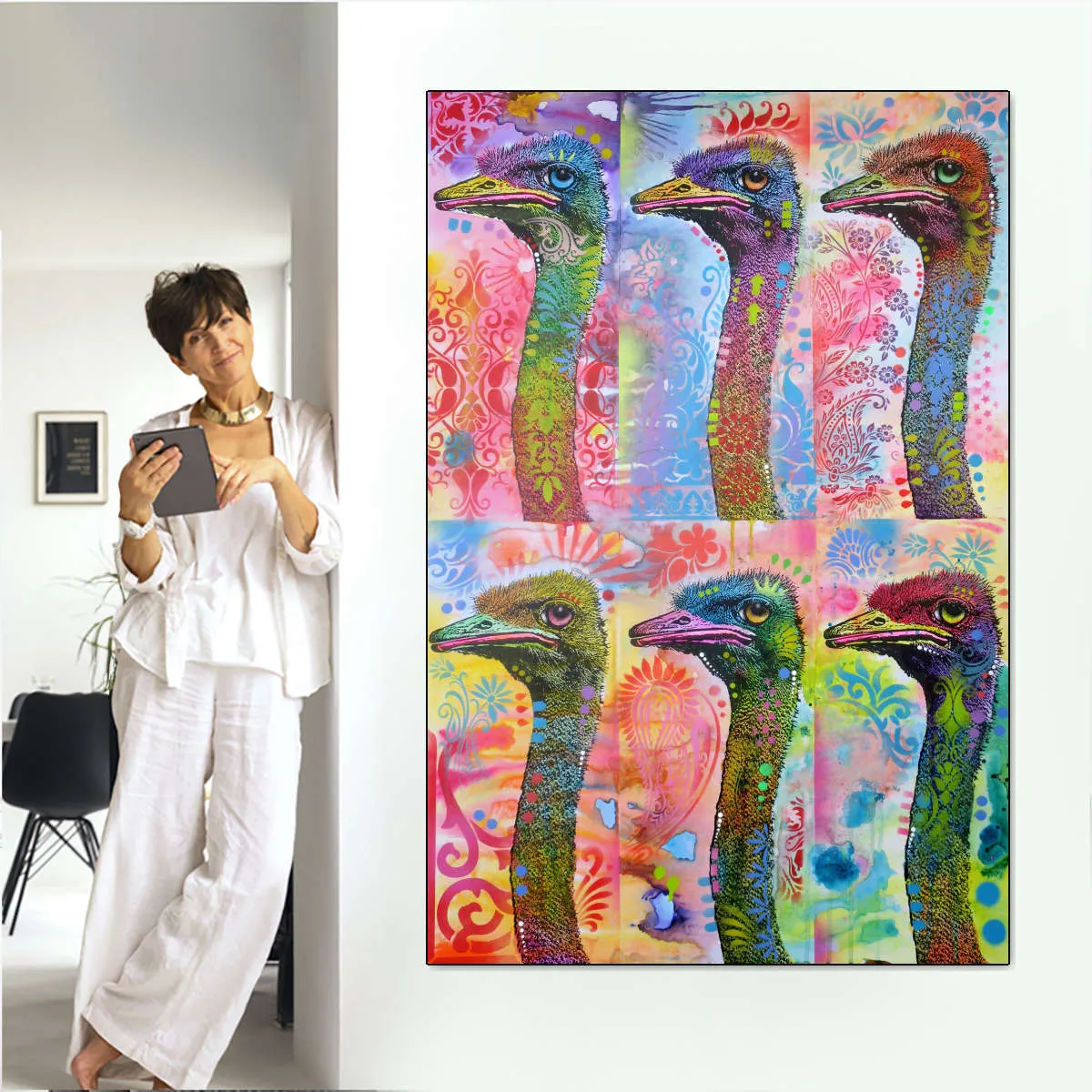 6 Ostriches Wall Art