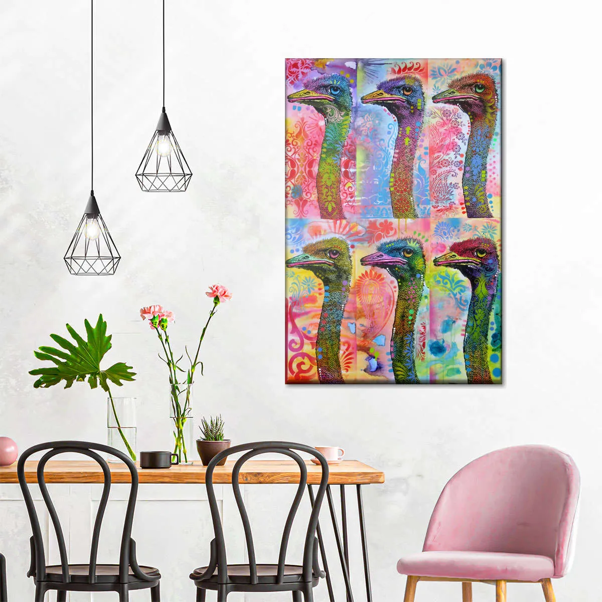 6 Ostriches Wall Art