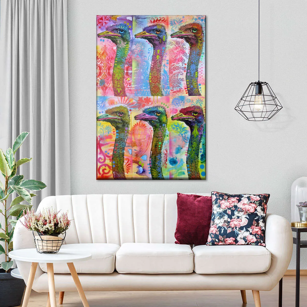 6 Ostriches Wall Art