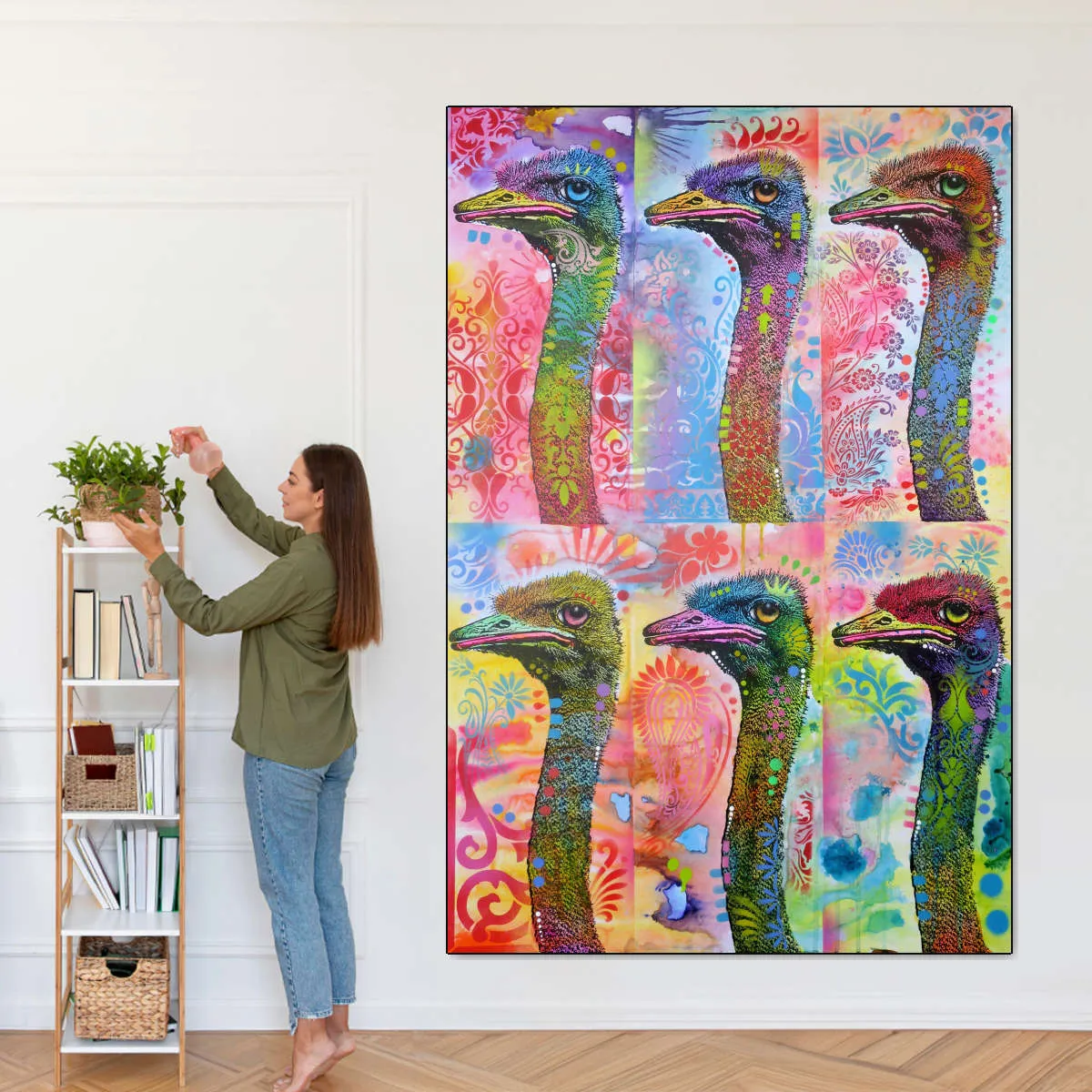 6 Ostriches Wall Art
