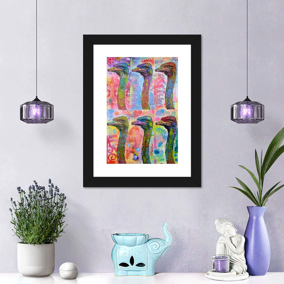 6 Ostriches Wall Art