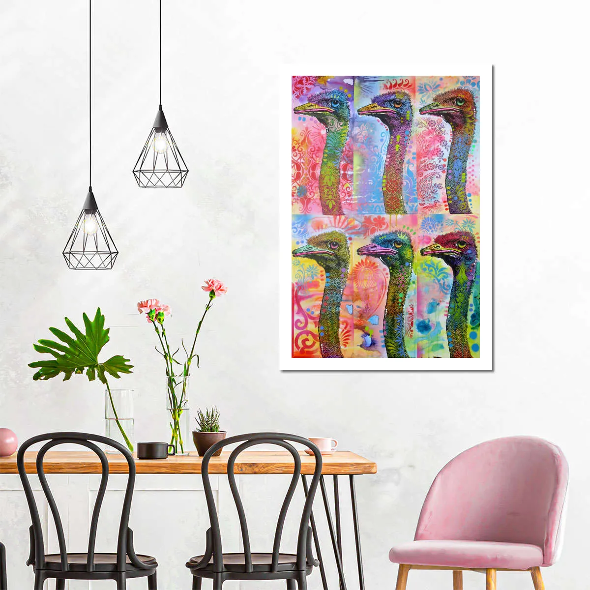 6 Ostriches Wall Art