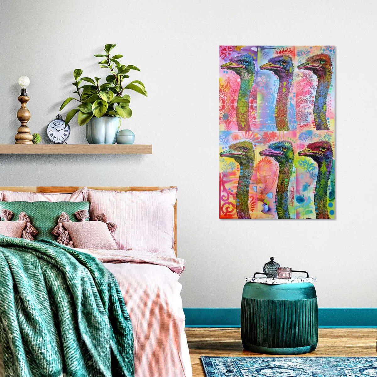6 Ostriches Wall Art