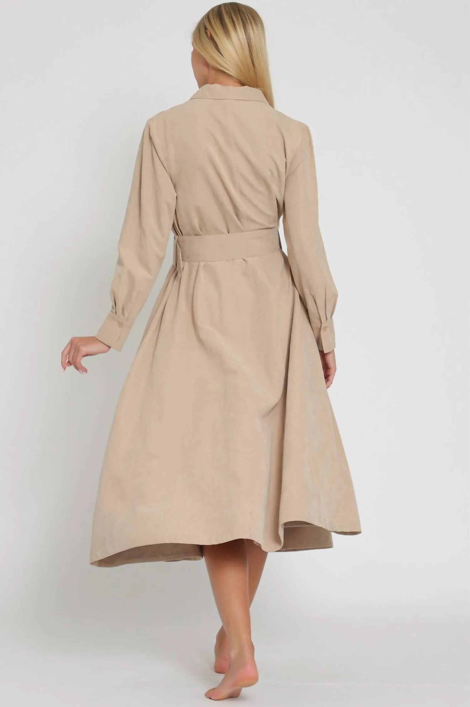 Aakaa - Mayci Belted Midi Dress