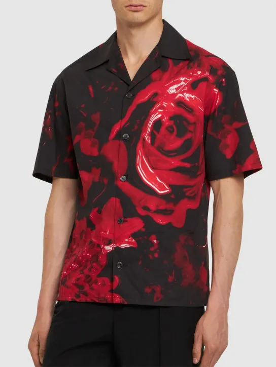 Alexander McQueen   Wax floral print cotton shirt 