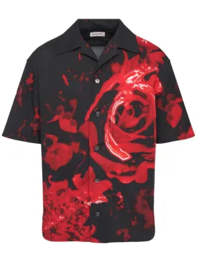 Alexander McQueen   Wax floral print cotton shirt 