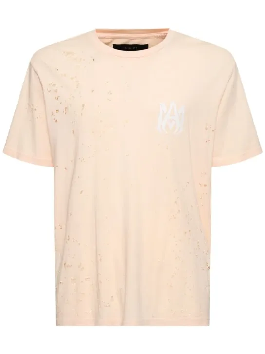 Amiri   MA Logo distressed cotton jersey t-shirt 