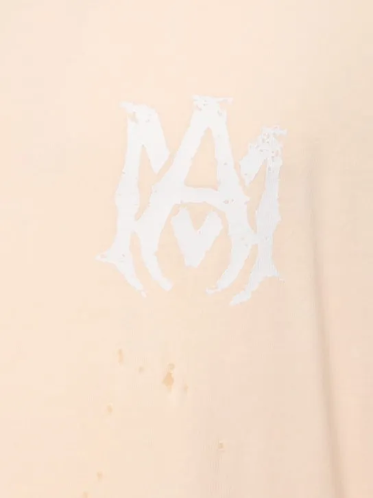 Amiri   MA Logo distressed cotton jersey t-shirt 