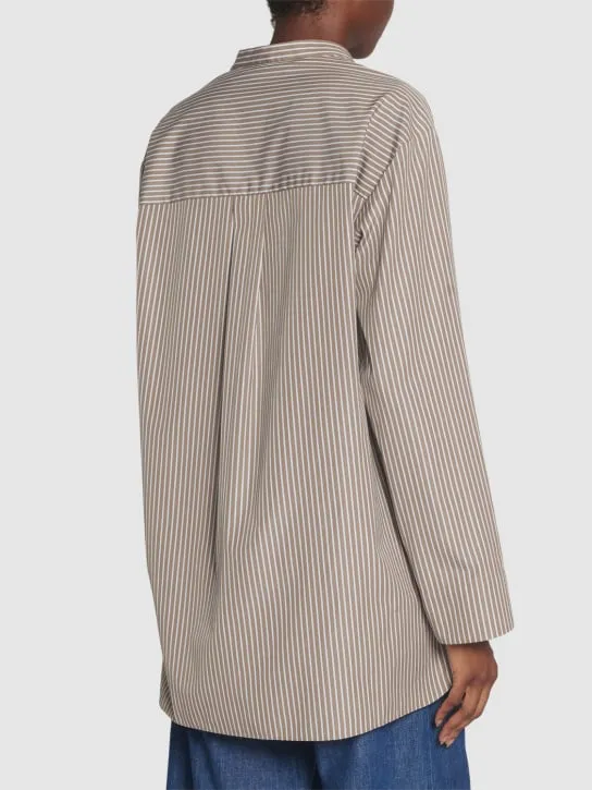 &#x27;S Max Mara   Rondine striped cotton collarless shirt 