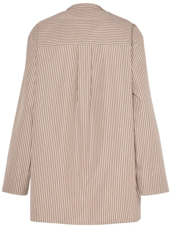 &#x27;S Max Mara   Rondine striped cotton collarless shirt 