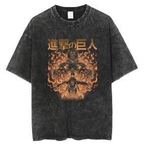 AOT Eren Yaeger Evolution Vintage T-Shirt | Otakumise