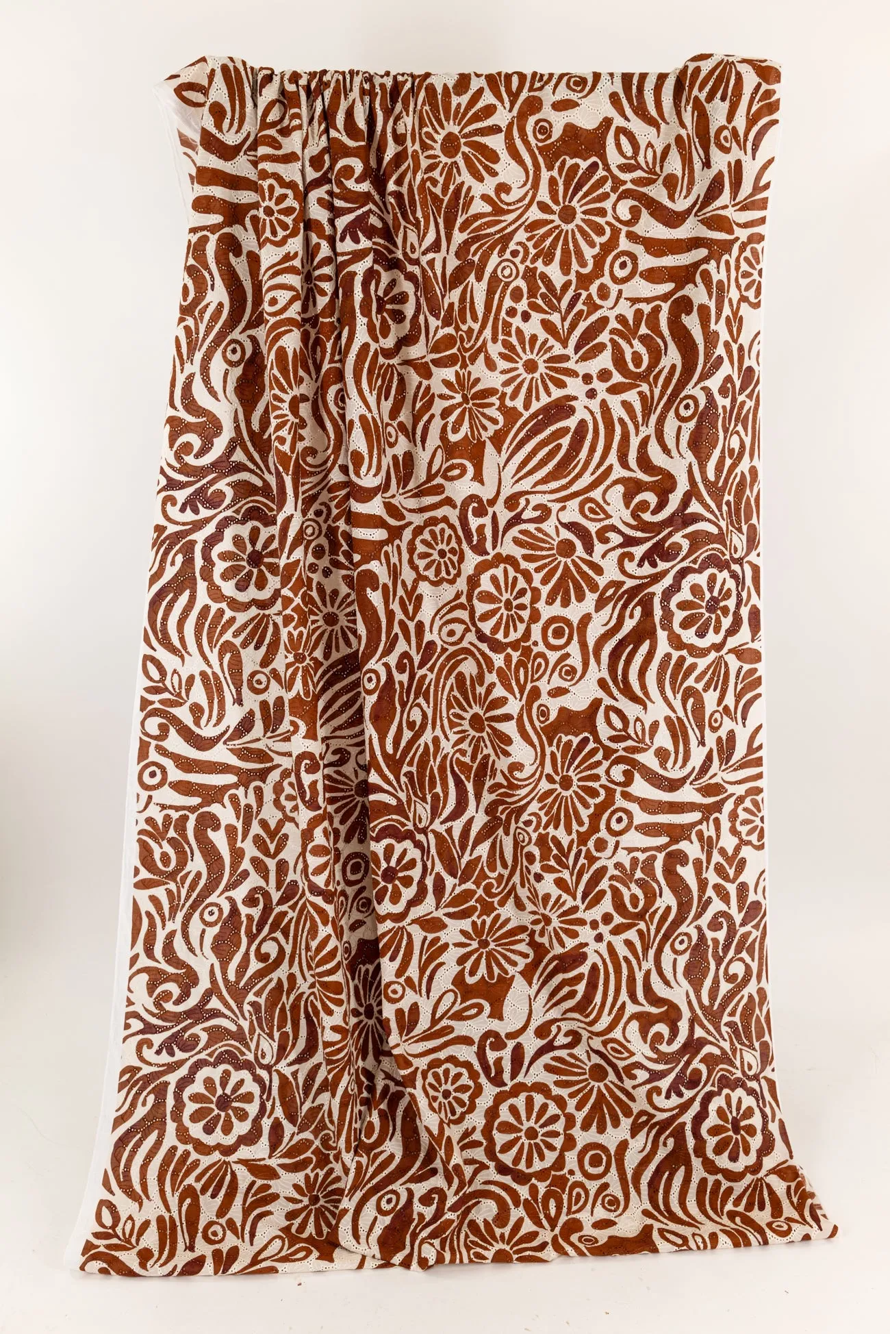Auburn Flow Italian Cotton Eyelet Woven