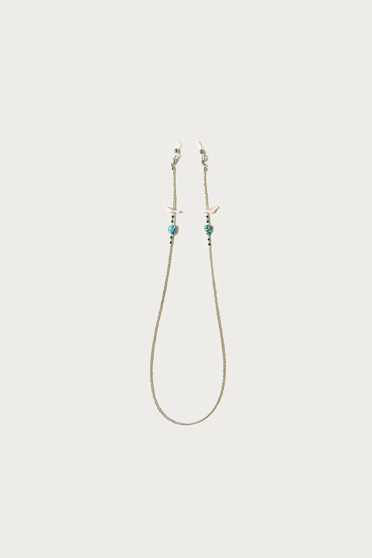 Beads Eyeglass Holder Strap - Silver