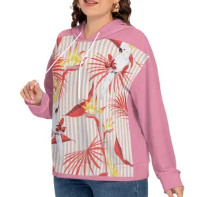 Birds of Paradise Women's Long Sleeve Sweatshirt With Hood(Plus Size)