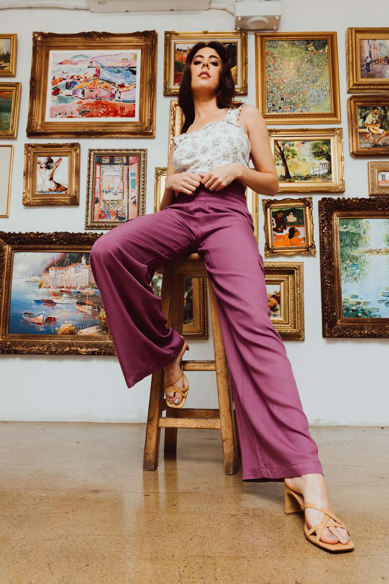 BOARDWALK WIDE LEG W/ UTILITY POCKETS - BOYSENBERRY