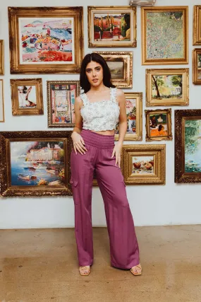 BOARDWALK WIDE LEG W/ UTILITY POCKETS - BOYSENBERRY