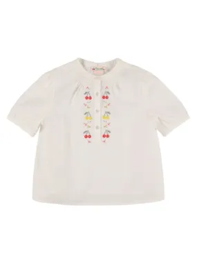 Bonpoint   Embroidered cotton poplin shirt 