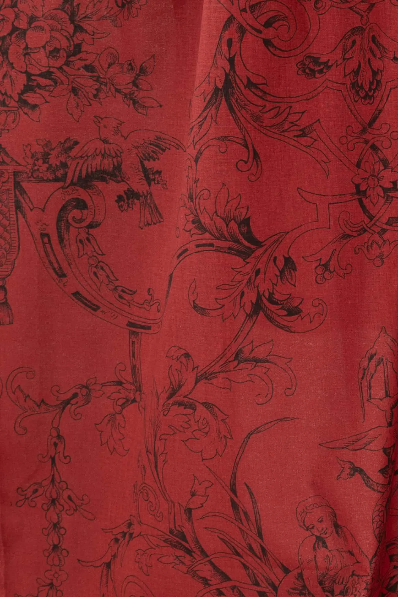 Brick Red Toile Italian Linen/Viscose Woven